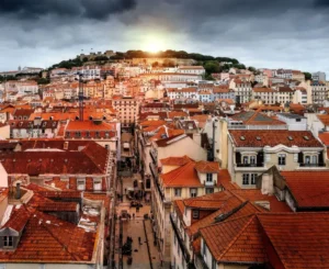 Casas de Lisboa y Castillo de San Jorge