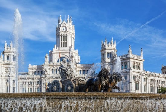 cibeles fountain with the cibeles palace in the background