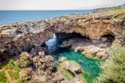 Rock formation called Hell's mouth in Cascais